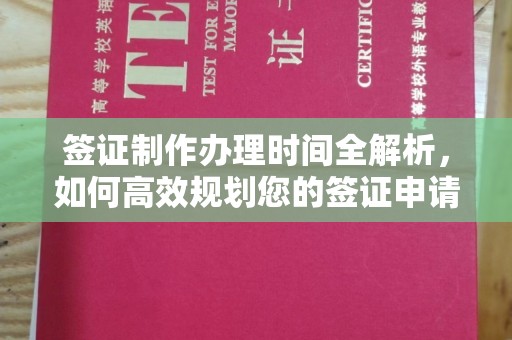 碧江签证制作办理时间全解析，如何高效规划您的签证申请流程